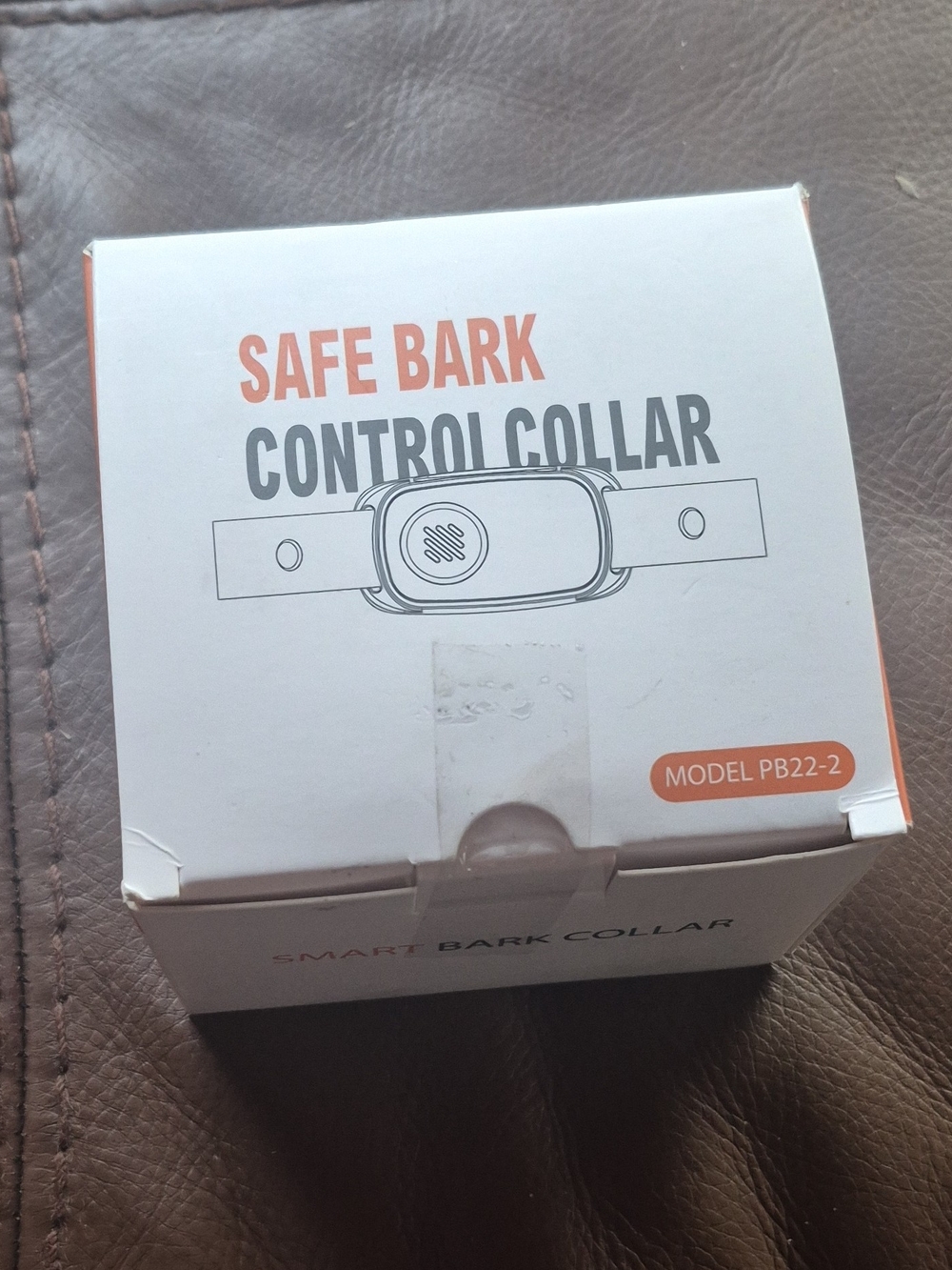 SAFE BARK Control Collar - White and Orange Box
